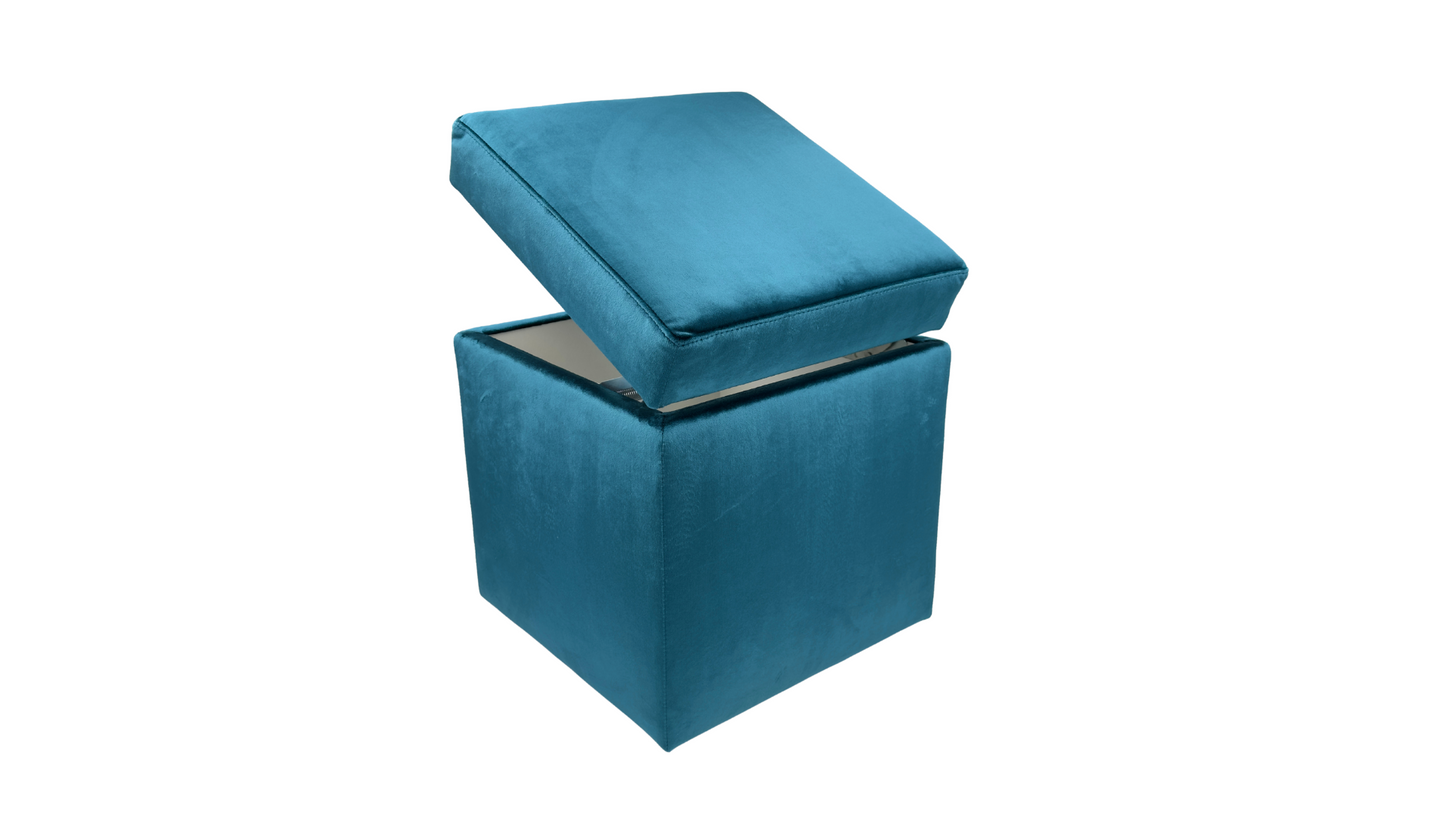 Turquoise tárolós puff